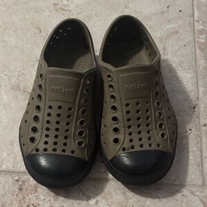 Native Toddler Khaki and Black Perforated Sneakers